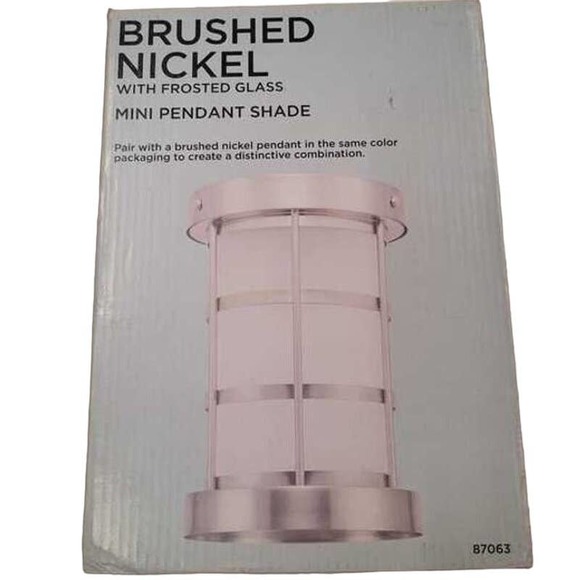 Brushed Nickel w/ Frosted Glass Mini Pendant Shade 2.25" Fitter, 6.23"D,  9.20"H - Picture 1 of 6